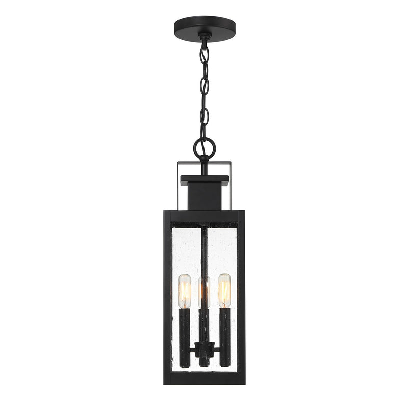 Three Light Outdoor Hanging Lantern<br /><span style="color:#4AB0CE;">Entrega: 4-10 dias en USA</span><br /><span style="color:#4AB0CE;font-size:60%;">PREGUNTE POR ENTREGA EN PANAMA</span><br />Collection: Ascott<br />Finish: Matte Black