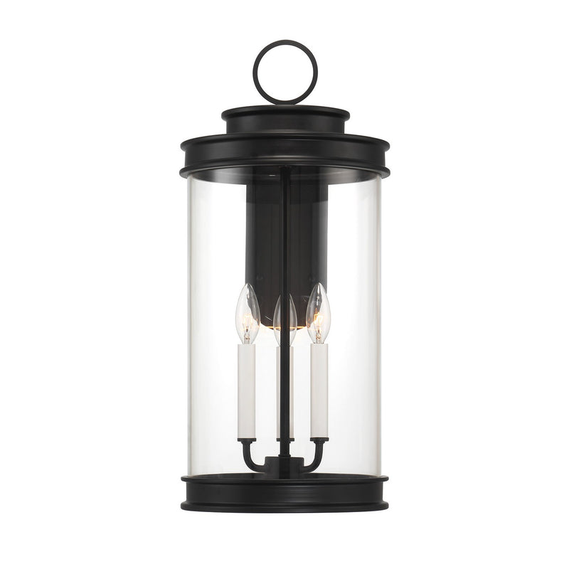 Three Light Outdoor Wall Lantern<br /><span style="color:#4AB0CE;">Entrega: 4-10 dias en USA</span><br /><span style="color:#4AB0CE;font-size:60%;">PREGUNTE POR ENTREGA EN PANAMA</span><br />Collection: Englewood<br />Finish: Matte Black