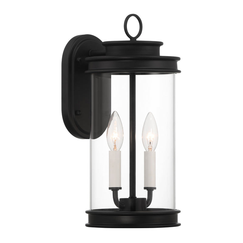 Two Light Outdoor Wall Lantern<br /><span style="color:#4AB0CE;">Entrega: 4-10 dias en USA</span><br /><span style="color:#4AB0CE;font-size:60%;">PREGUNTE POR ENTREGA EN PANAMA</span><br />Collection: Englewood<br />Finish: Matte Black