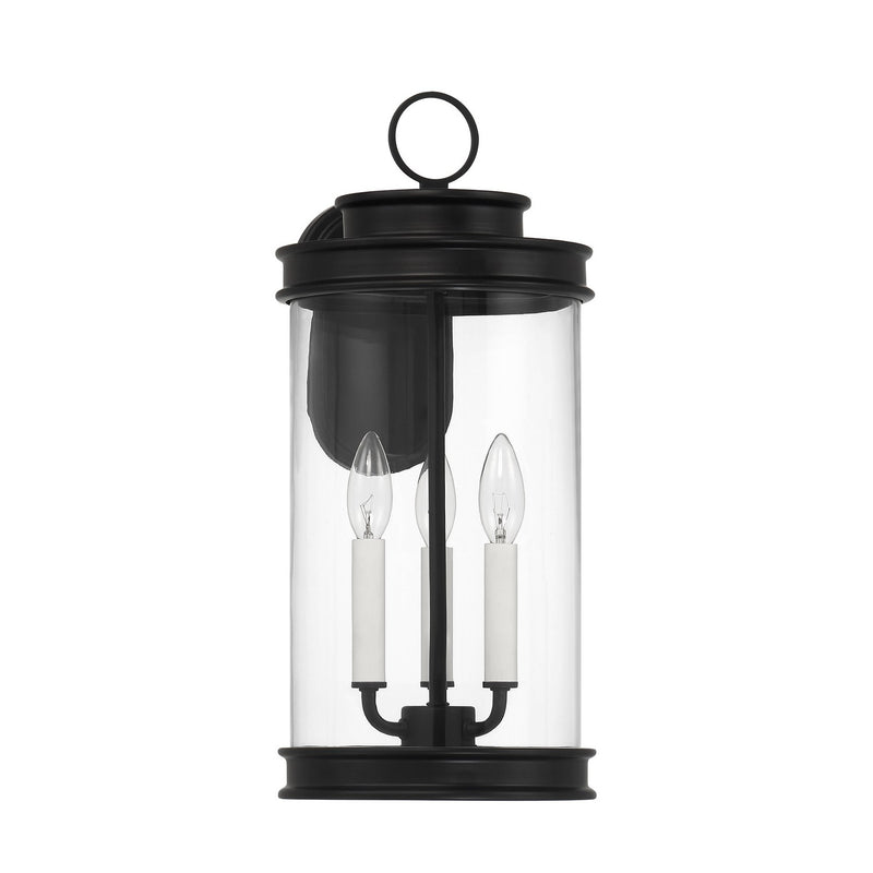 Three Light Outdoor Wall Lantern<br /><span style="color:#4AB0CE;">Entrega: 4-10 dias en USA</span><br /><span style="color:#4AB0CE;font-size:60%;">PREGUNTE POR ENTREGA EN PANAMA</span><br />Collection: Englewood<br />Finish: Matte Black