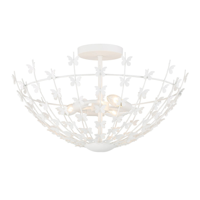 Three Light Semi-Flush Mount<br /><span style="color:#4AB0CE;">Entrega: 4-10 dias en USA</span><br /><span style="color:#4AB0CE;font-size:60%;">PREGUNTE POR ENTREGA EN PANAMA</span><br />Collection: Birch<br />Finish: Bisque White