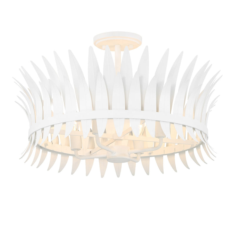 Four Light Semi-Flush Mount<br /><span style="color:#4AB0CE;">Entrega: 4-10 dias en USA</span><br /><span style="color:#4AB0CE;font-size:60%;">PREGUNTE POR ENTREGA EN PANAMA</span><br />Collection: Ensley<br />Finish: Bisque White