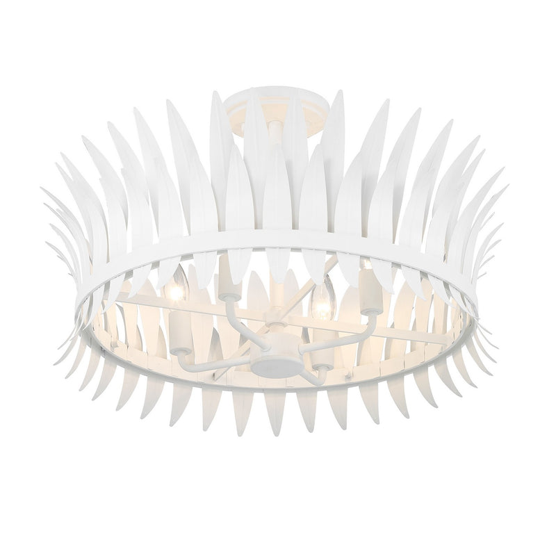 Four Light Semi-Flush Mount<br /><span style="color:#4AB0CE;">Entrega: 4-10 dias en USA</span><br /><span style="color:#4AB0CE;font-size:60%;">PREGUNTE POR ENTREGA EN PANAMA</span><br />Collection: Ensley<br />Finish: Bisque White