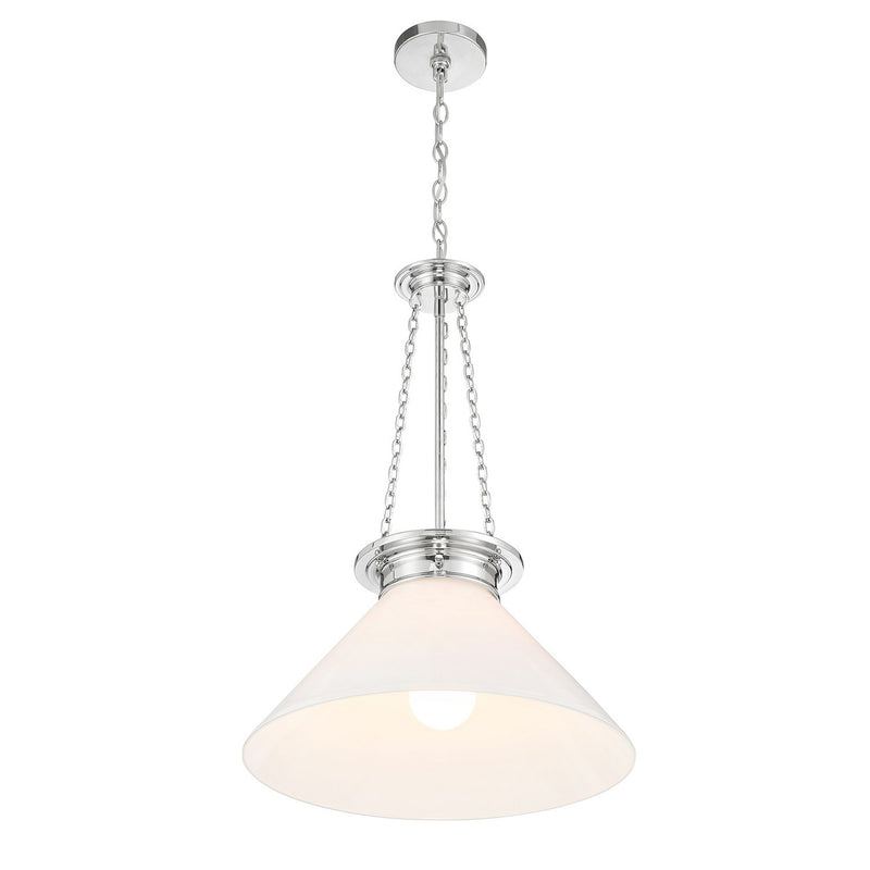 One Light Pendant<br /><span style="color:#4AB0CE;">Entrega: 4-10 dias en USA</span><br /><span style="color:#4AB0CE;font-size:60%;">PREGUNTE POR ENTREGA EN PANAMA</span><br />Collection: Myers<br />Finish: Polished Nickel