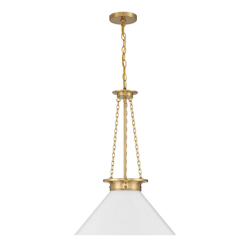 One Light Pendant<br /><span style="color:#4AB0CE;">Entrega: 4-10 dias en USA</span><br /><span style="color:#4AB0CE;font-size:60%;">PREGUNTE POR ENTREGA EN PANAMA</span><br />Collection: Myers<br />Finish: Warm Brass