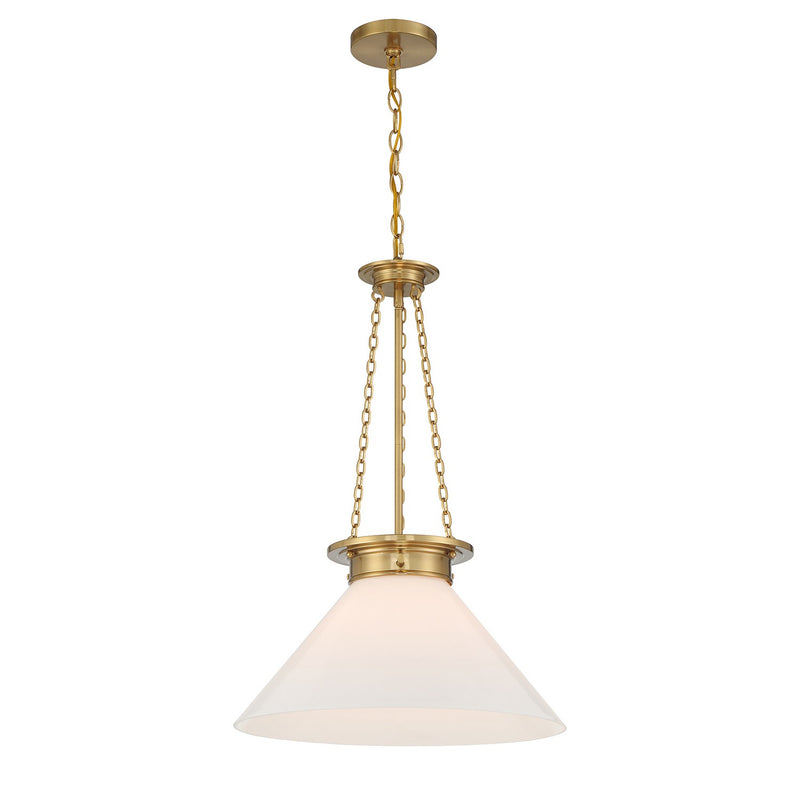 One Light Pendant<br /><span style="color:#4AB0CE;">Entrega: 4-10 dias en USA</span><br /><span style="color:#4AB0CE;font-size:60%;">PREGUNTE POR ENTREGA EN PANAMA</span><br />Collection: Myers<br />Finish: Warm Brass