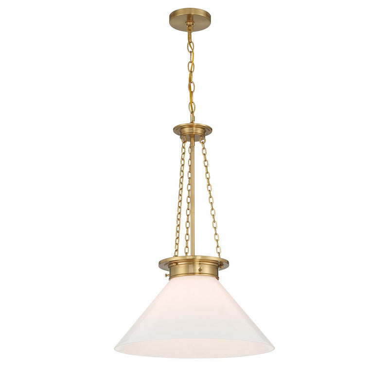 One Light Pendant<br /><span style="color:#4AB0CE;">Entrega: 4-10 dias en USA</span><br /><span style="color:#4AB0CE;font-size:60%;">PREGUNTE POR ENTREGA EN PANAMA</span><br />Collection: Myers<br />Finish: Warm Brass