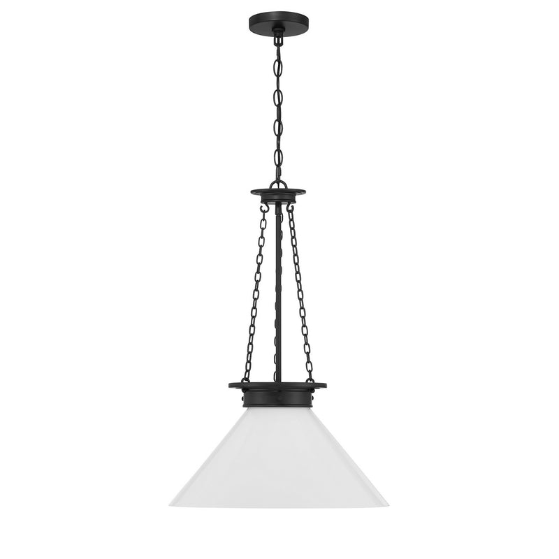 One Light Pendant<br /><span style="color:#4AB0CE;">Entrega: 4-10 dias en USA</span><br /><span style="color:#4AB0CE;font-size:60%;">PREGUNTE POR ENTREGA EN PANAMA</span><br />Collection: Myers<br />Finish: Matte Black