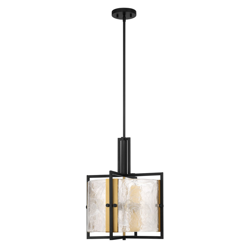 Three Light Pendant<br /><span style="color:#4AB0CE;">Entrega: 3-4 semanas en USA</span><br /><span style="color:#4AB0CE;font-size:60%;">PREGUNTE POR ENTREGA EN PANAMA</span><br />Collection: Hayward<br />Finish: Matte Black with Warm Brass Accents