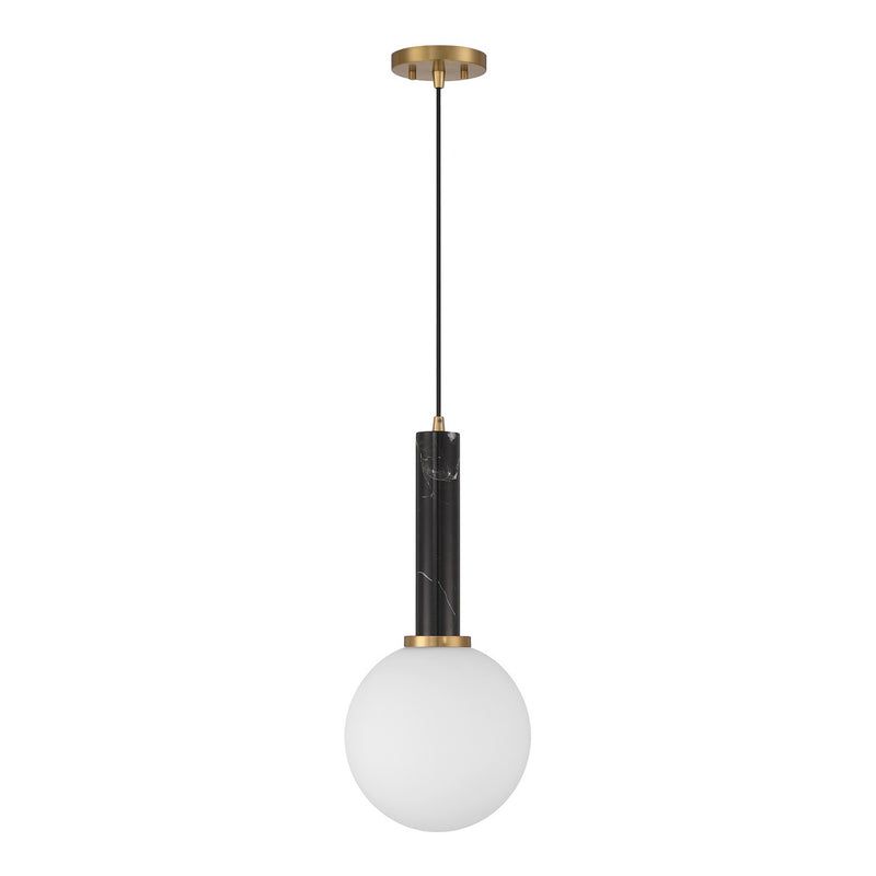 One Light Pendant<br /><span style="color:#4AB0CE;">Entrega: 4-10 dias en USA</span><br /><span style="color:#4AB0CE;font-size:60%;">PREGUNTE POR ENTREGA EN PANAMA</span><br />Collection: Callaway<br />Finish: Black Marble with Warm Brass