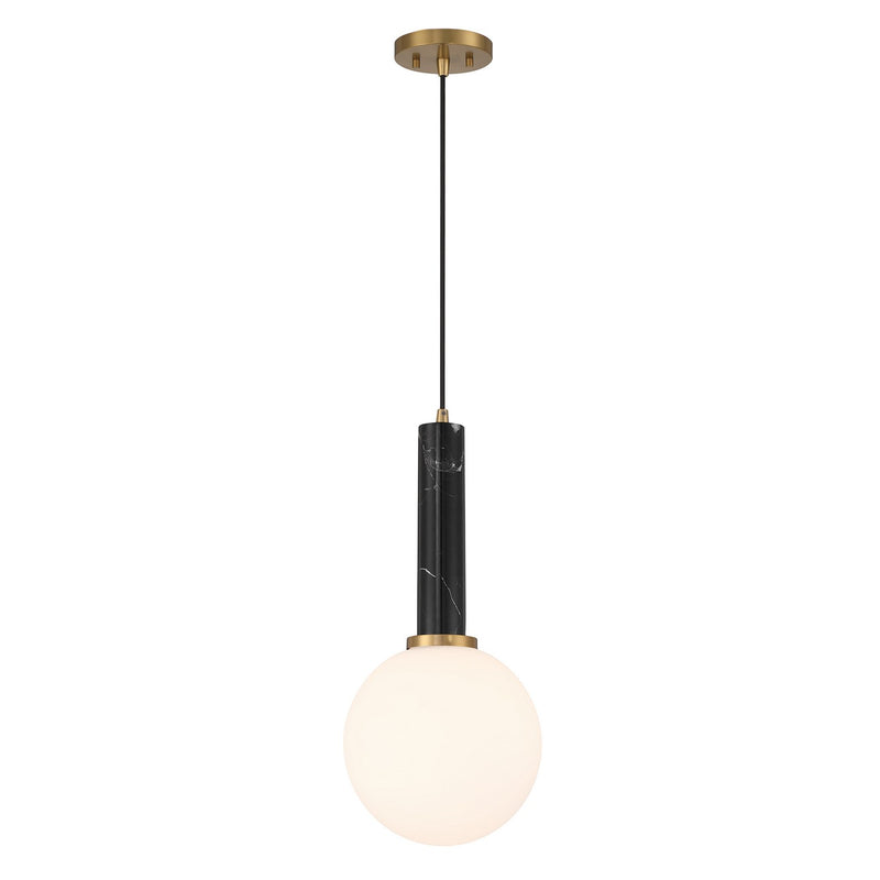 One Light Pendant<br /><span style="color:#4AB0CE;">Entrega: 4-10 dias en USA</span><br /><span style="color:#4AB0CE;font-size:60%;">PREGUNTE POR ENTREGA EN PANAMA</span><br />Collection: Callaway<br />Finish: Black Marble with Warm Brass