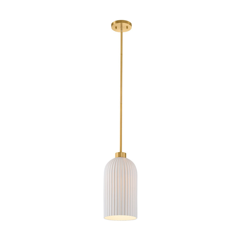 One Light Pendant<br /><span style="color:#4AB0CE;">Entrega: 4-10 dias en USA</span><br /><span style="color:#4AB0CE;font-size:60%;">PREGUNTE POR ENTREGA EN PANAMA</span><br />Collection: Isla Blanca<br />Finish: Warm Brass