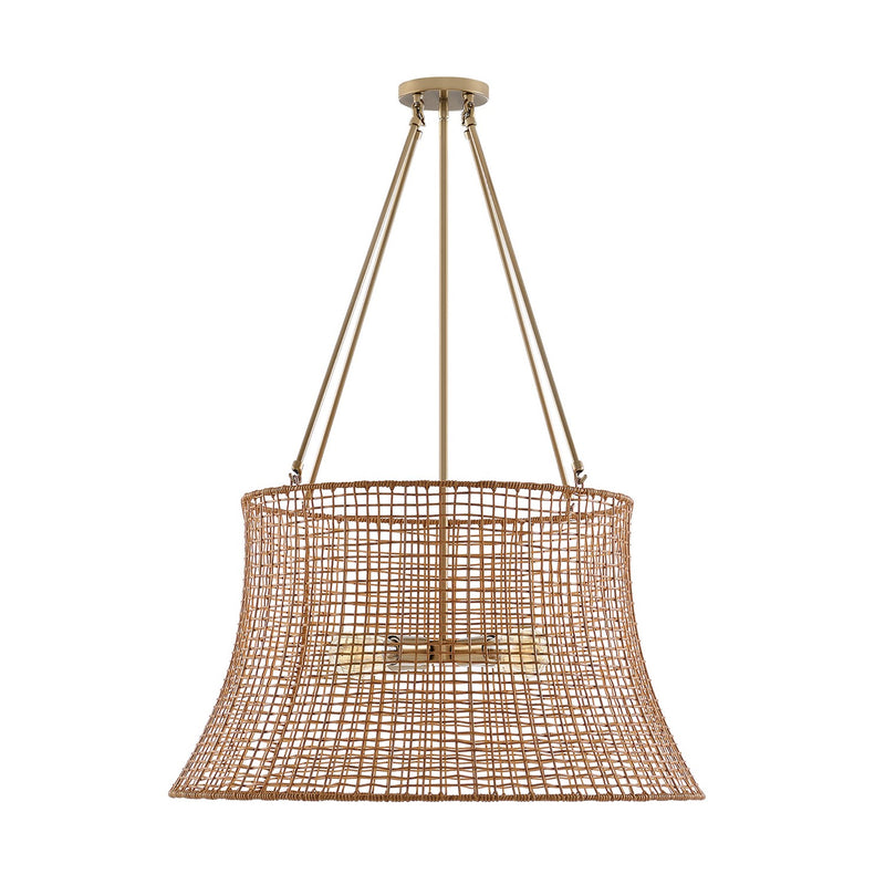 Four Light Outdoor Chandelier<br /><span style="color:#4AB0CE;">Entrega: 4-10 dias en USA</span><br /><span style="color:#4AB0CE;font-size:60%;">PREGUNTE POR ENTREGA EN PANAMA</span><br />Collection: Longleaf<br />Finish: Burnished Brass