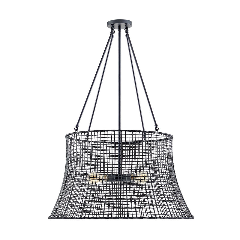 Four Light Outdoor Chandelier<br /><span style="color:#4AB0CE;">Entrega: 4-10 dias en USA</span><br /><span style="color:#4AB0CE;font-size:60%;">PREGUNTE POR ENTREGA EN PANAMA</span><br />Collection: Longleaf<br />Finish: Matte Black