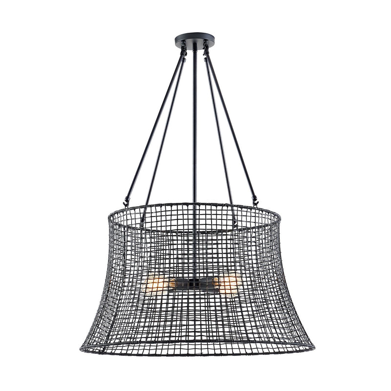 Four Light Outdoor Chandelier<br /><span style="color:#4AB0CE;">Entrega: 4-10 dias en USA</span><br /><span style="color:#4AB0CE;font-size:60%;">PREGUNTE POR ENTREGA EN PANAMA</span><br />Collection: Longleaf<br />Finish: Matte Black