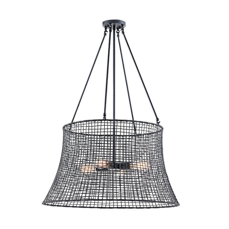 Four Light Outdoor Chandelier<br /><span style="color:#4AB0CE;">Entrega: 4-10 dias en USA</span><br /><span style="color:#4AB0CE;font-size:60%;">PREGUNTE POR ENTREGA EN PANAMA</span><br />Collection: Longleaf<br />Finish: Matte Black