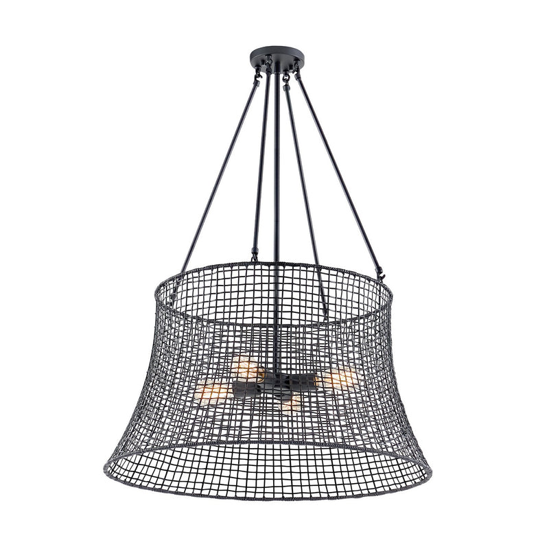 Four Light Outdoor Chandelier<br /><span style="color:#4AB0CE;">Entrega: 4-10 dias en USA</span><br /><span style="color:#4AB0CE;font-size:60%;">PREGUNTE POR ENTREGA EN PANAMA</span><br />Collection: Longleaf<br />Finish: Matte Black