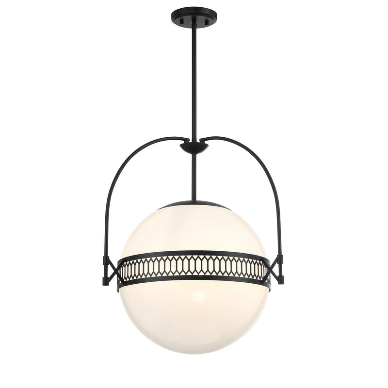 Three Light Pendant<br /><span style="color:#4AB0CE;">Entrega: 4-10 dias en USA</span><br /><span style="color:#4AB0CE;font-size:60%;">PREGUNTE POR ENTREGA EN PANAMA</span><br />Collection: Thornhill<br />Finish: Matte Black