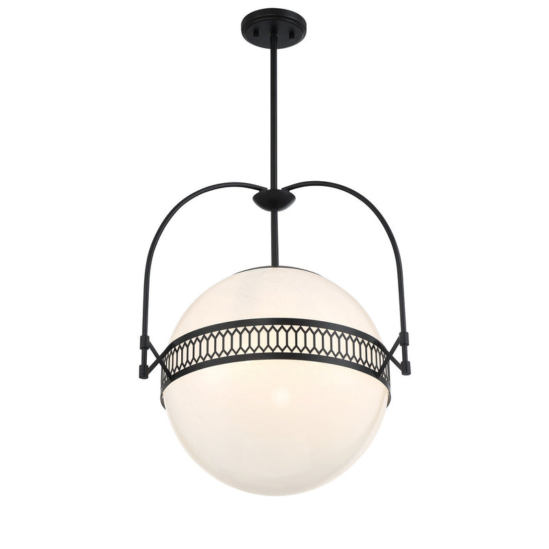 Three Light Pendant<br /><span style="color:#4AB0CE;">Entrega: 4-10 dias en USA</span><br /><span style="color:#4AB0CE;font-size:60%;">PREGUNTE POR ENTREGA EN PANAMA</span><br />Collection: Thornhill<br />Finish: Matte Black