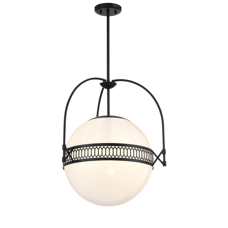 Three Light Pendant<br /><span style="color:#4AB0CE;">Entrega: 4-10 dias en USA</span><br /><span style="color:#4AB0CE;font-size:60%;">PREGUNTE POR ENTREGA EN PANAMA</span><br />Collection: Thornhill<br />Finish: Matte Black