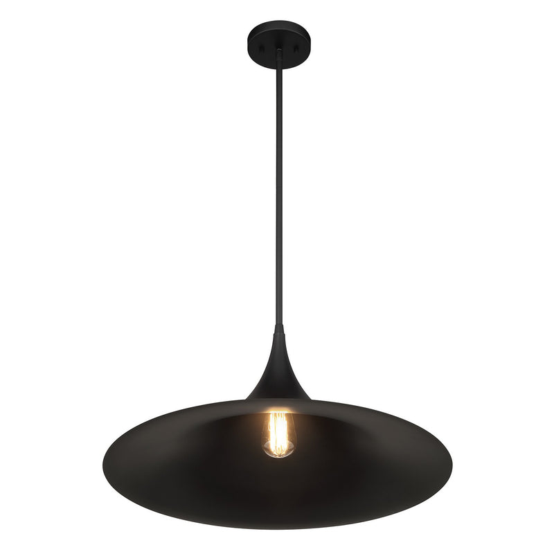 One Light Pendant<br /><span style="color:#4AB0CE;">Entrega: 4-10 dias en USA</span><br /><span style="color:#4AB0CE;font-size:60%;">PREGUNTE POR ENTREGA EN PANAMA</span><br />Collection: Bowdin<br />Finish: Matte Black