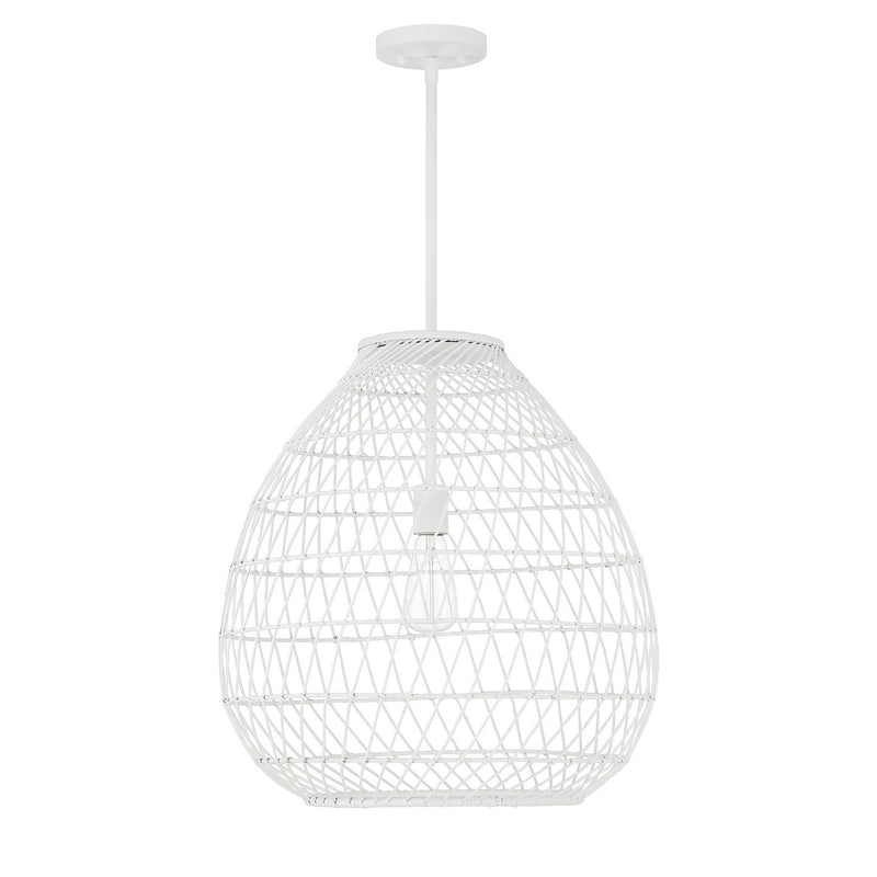 One Light Pendant<br /><span style="color:#4AB0CE;">Entrega: 4-10 dias en USA</span><br /><span style="color:#4AB0CE;font-size:60%;">PREGUNTE POR ENTREGA EN PANAMA</span><br />Collection: Maya<br />Finish: Bisque White