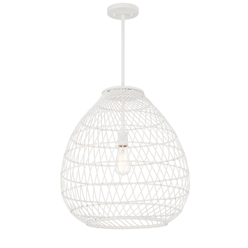 One Light Pendant<br /><span style="color:#4AB0CE;">Entrega: 4-10 dias en USA</span><br /><span style="color:#4AB0CE;font-size:60%;">PREGUNTE POR ENTREGA EN PANAMA</span><br />Collection: Maya<br />Finish: Bisque White