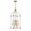 Four Light Pendant<br /><span style="color:#4AB0CE;">Entrega: 4-10 dias en USA</span><br /><span style="color:#4AB0CE;font-size:60%;">PREGUNTE POR ENTREGA EN PANAMA</span><br />Collection: Mayfair<br />Finish: Warm Brass and Chrome