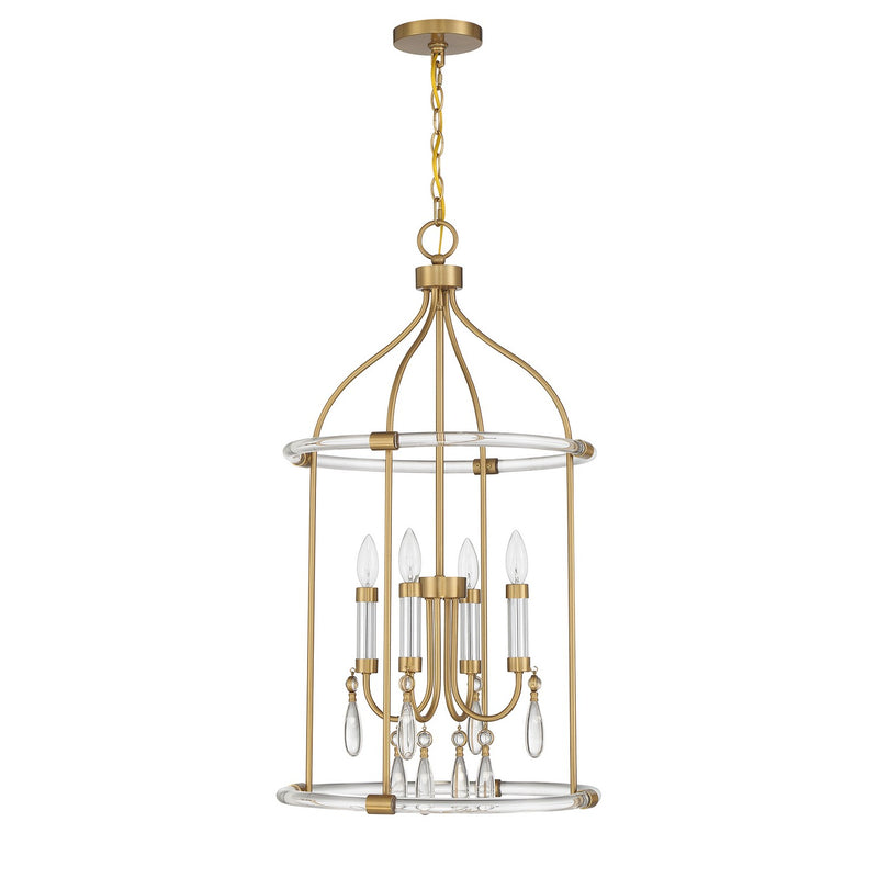 Four Light Pendant<br /><span style="color:#4AB0CE;">Entrega: 4-10 dias en USA</span><br /><span style="color:#4AB0CE;font-size:60%;">PREGUNTE POR ENTREGA EN PANAMA</span><br />Collection: Mayfair<br />Finish: Warm Brass and Chrome