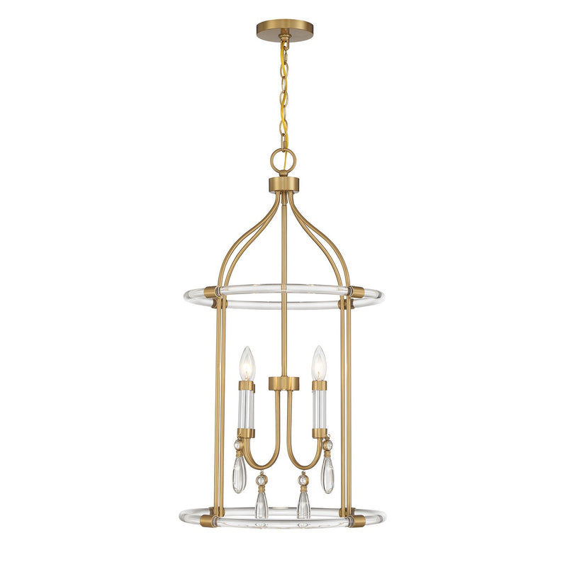 Four Light Pendant<br /><span style="color:#4AB0CE;">Entrega: 4-10 dias en USA</span><br /><span style="color:#4AB0CE;font-size:60%;">PREGUNTE POR ENTREGA EN PANAMA</span><br />Collection: Mayfair<br />Finish: Warm Brass and Chrome