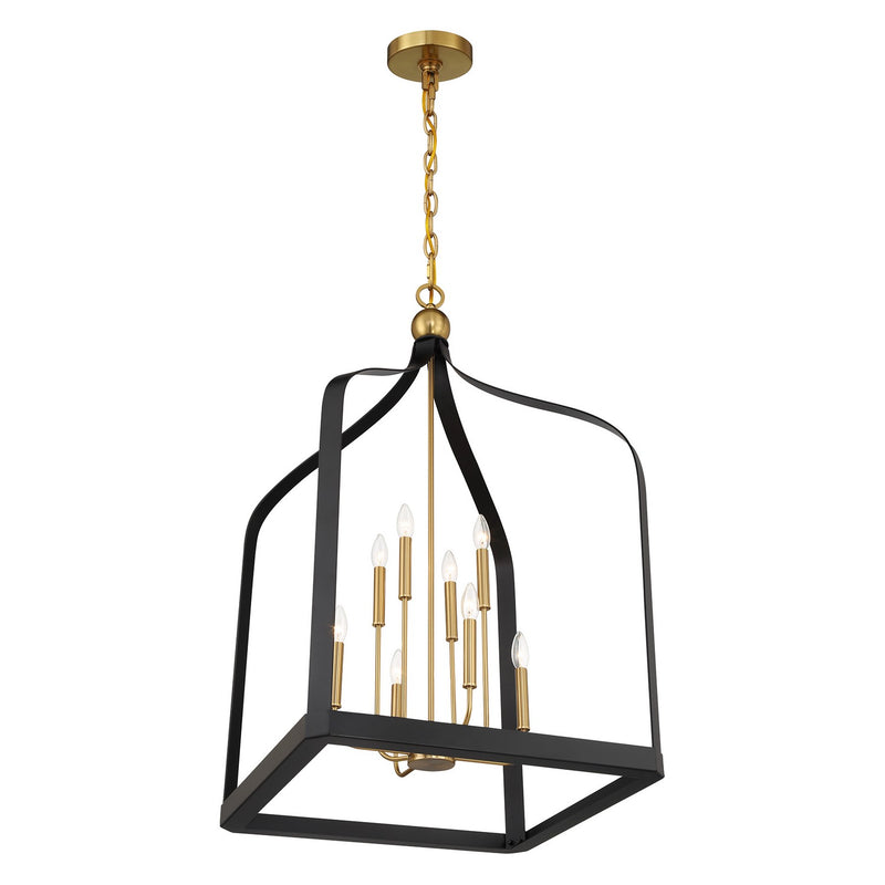 Eight Light Pendant<br /><span style="color:#4AB0CE;">Entrega: 4-10 dias en USA</span><br /><span style="color:#4AB0CE;font-size:60%;">PREGUNTE POR ENTREGA EN PANAMA</span><br />Collection: Sheffield<br />Finish: Matte Black with Warm Brass Accents