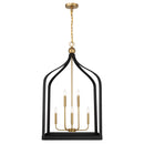Savoy House - 7-7800-8-143 - Eight Light Pendant - Sheffield - Matte Black with Warm Brass Accents