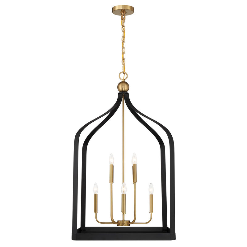 Savoy House - 7-7800-8-143 - Eight Light Pendant - Sheffield - Matte Black with Warm Brass