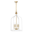 Four Light Pendant<br /><span style="color:#4AB0CE;">Entrega: 4-10 dias en USA</span><br /><span style="color:#4AB0CE;font-size:60%;">PREGUNTE POR ENTREGA EN PANAMA</span><br />Collection: Sheffield<br />Finish: White with Warm Brass Accents