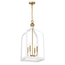 Four Light Pendant<br /><span style="color:#4AB0CE;">Entrega: 4-10 dias en USA</span><br /><span style="color:#4AB0CE;font-size:60%;">PREGUNTE POR ENTREGA EN PANAMA</span><br />Collection: Sheffield<br />Finish: White with Warm Brass Accents