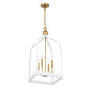 Four Light Pendant<br /><span style="color:#4AB0CE;">Entrega: 4-10 dias en USA</span><br /><span style="color:#4AB0CE;font-size:60%;">PREGUNTE POR ENTREGA EN PANAMA</span><br />Collection: Sheffield<br />Finish: White with Warm Brass Accents