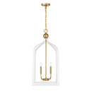 Four Light Pendant<br /><span style="color:#4AB0CE;">Entrega: 4-10 dias en USA</span><br /><span style="color:#4AB0CE;font-size:60%;">PREGUNTE POR ENTREGA EN PANAMA</span><br />Collection: Sheffield<br />Finish: White with Warm Brass Accents