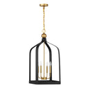 Four Light Pendant<br /><span style="color:#4AB0CE;">Entrega: 4-10 dias en USA</span><br /><span style="color:#4AB0CE;font-size:60%;">PREGUNTE POR ENTREGA EN PANAMA</span><br />Collection: Sheffield<br />Finish: Matte Black with Warm Brass Accents