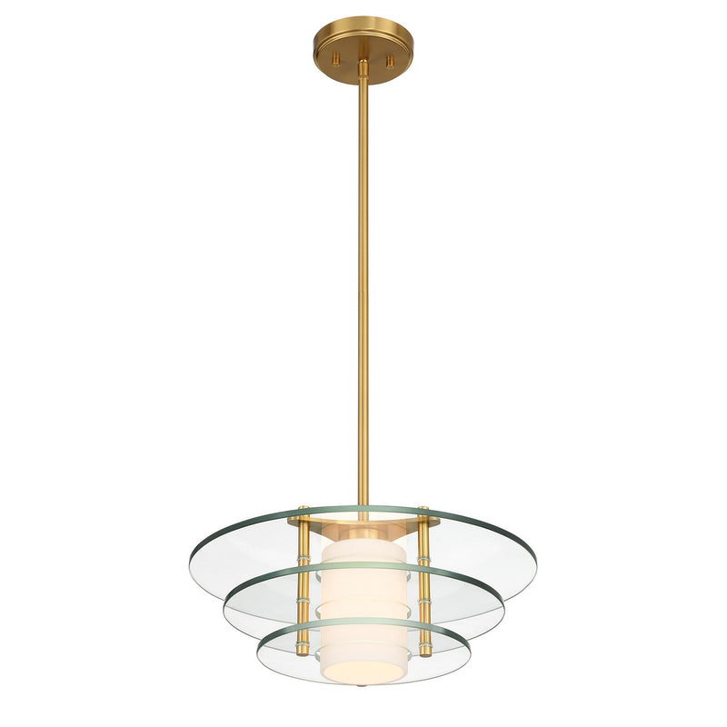 One Light Pendant<br /><span style="color:#4AB0CE;">Entrega: 4-10 dias en USA</span><br /><span style="color:#4AB0CE;font-size:60%;">PREGUNTE POR ENTREGA EN PANAMA</span><br />Collection: Newell<br />Finish: Warm Brass