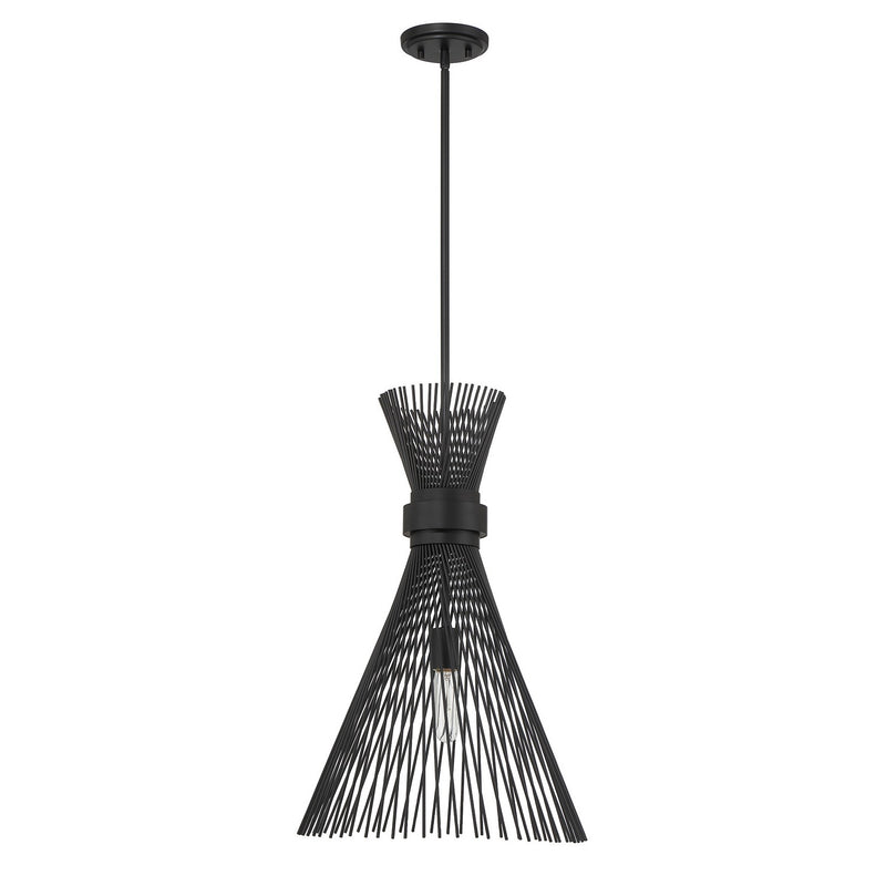 One Light Pendant<br /><span style="color:#4AB0CE;">Entrega: 4-10 dias en USA</span><br /><span style="color:#4AB0CE;font-size:60%;">PREGUNTE POR ENTREGA EN PANAMA</span><br />Collection: Longfellow<br />Finish: Matte Black