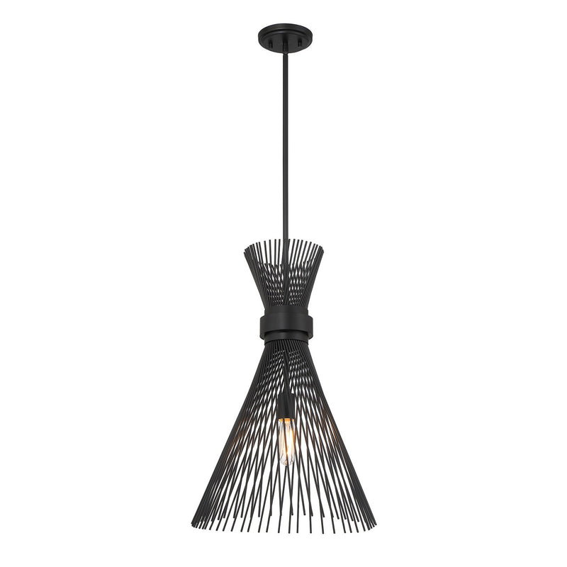 One Light Pendant<br /><span style="color:#4AB0CE;">Entrega: 4-10 dias en USA</span><br /><span style="color:#4AB0CE;font-size:60%;">PREGUNTE POR ENTREGA EN PANAMA</span><br />Collection: Longfellow<br />Finish: Matte Black