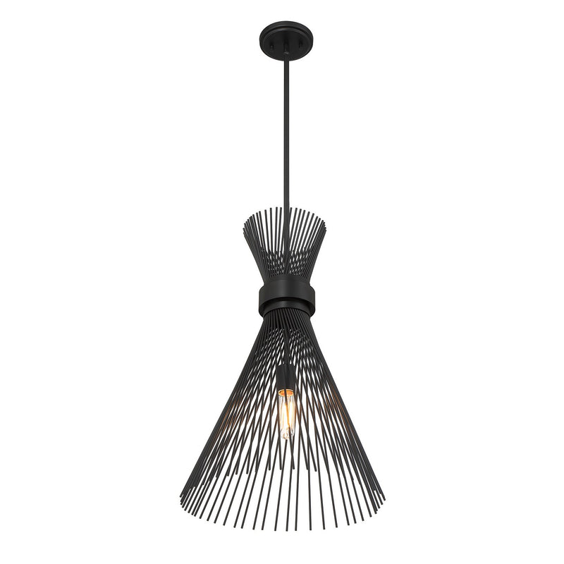 One Light Pendant<br /><span style="color:#4AB0CE;">Entrega: 4-10 dias en USA</span><br /><span style="color:#4AB0CE;font-size:60%;">PREGUNTE POR ENTREGA EN PANAMA</span><br />Collection: Longfellow<br />Finish: Matte Black