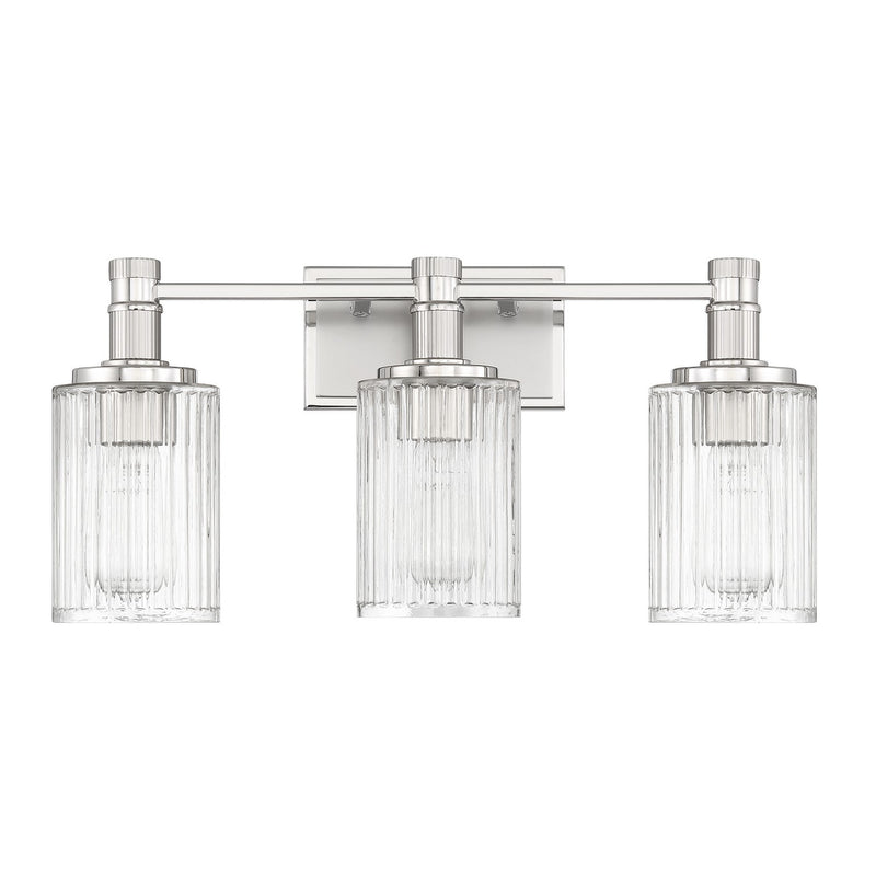 Three Light Bathroom Vanity<br /><span style="color:#4AB0CE;">Entrega: 4-10 dias en USA</span><br /><span style="color:#4AB0CE;font-size:60%;">PREGUNTE POR ENTREGA EN PANAMA</span><br />Collection: Concord<br />Finish: Silver and Polished Nickel