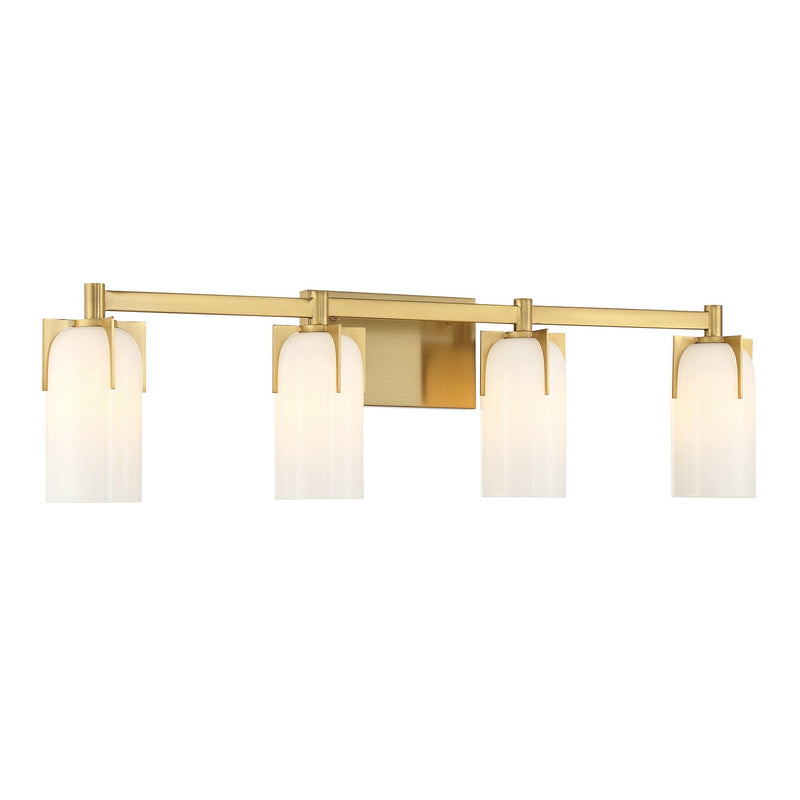 Four Light Bathroom Vanity<br /><span style="color:#4AB0CE;">Entrega: 4-10 dias en USA</span><br /><span style="color:#4AB0CE;font-size:60%;">PREGUNTE POR ENTREGA EN PANAMA</span><br />Collection: Caldwell<br />Finish: Warm Brass