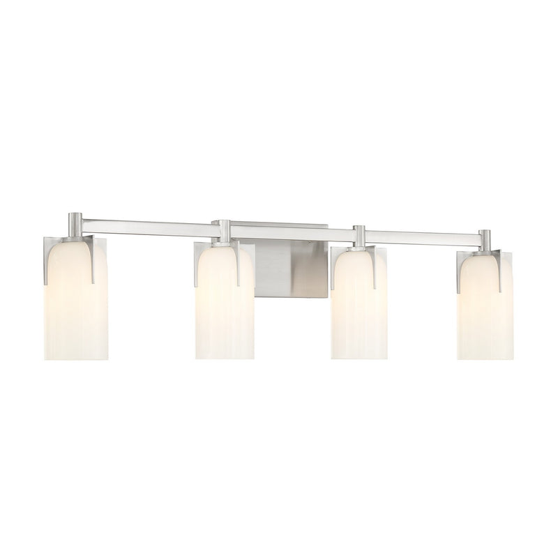 Four Light Bathroom Vanity<br /><span style="color:#4AB0CE;">Entrega: 4-10 dias en USA</span><br /><span style="color:#4AB0CE;font-size:60%;">PREGUNTE POR ENTREGA EN PANAMA</span><br />Collection: Caldwell<br />Finish: Satin Nickel