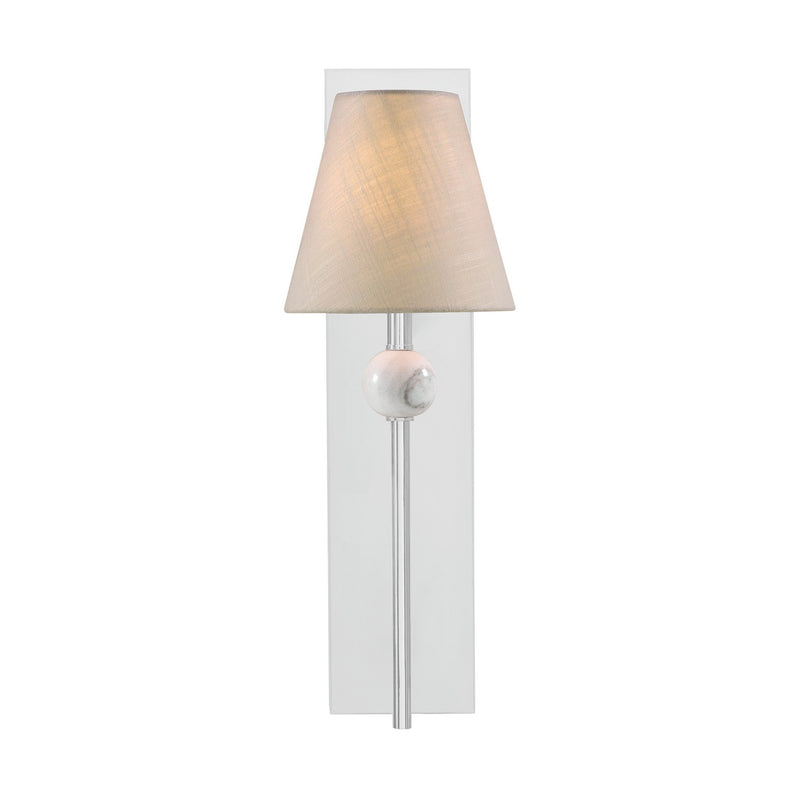 One Light Wall Sconce<br /><span style="color:#4AB0CE;">Entrega: 4-10 dias en USA</span><br /><span style="color:#4AB0CE;font-size:60%;">PREGUNTE POR ENTREGA EN PANAMA</span><br />Collection: Travis<br />Finish: Polished Chrome