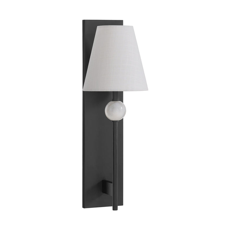 One Light Wall Sconce<br /><span style="color:#4AB0CE;">Entrega: 4-10 dias en USA</span><br /><span style="color:#4AB0CE;font-size:60%;">PREGUNTE POR ENTREGA EN PANAMA</span><br />Collection: Travis<br />Finish: Matte Black