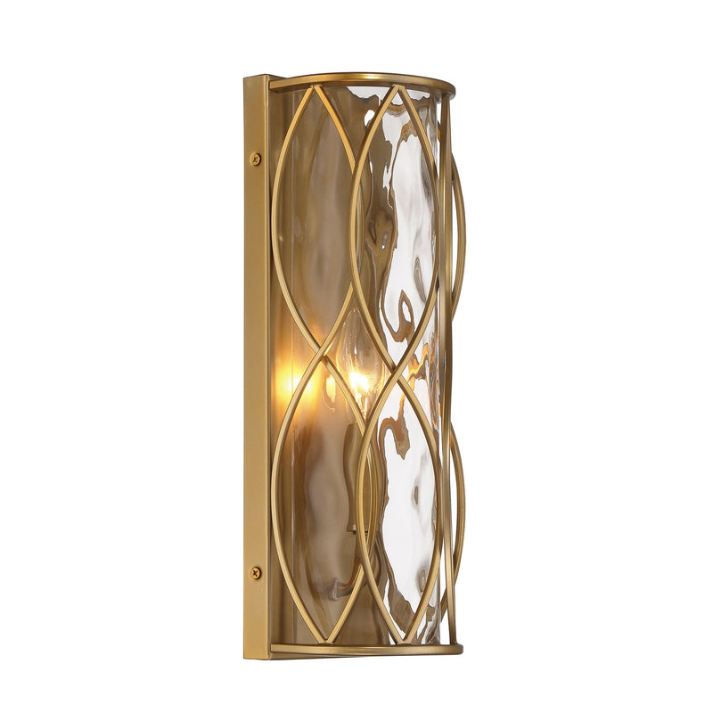 One Light Wall Sconce<br /><span style="color:#4AB0CE;">Entrega: 4-10 dias en USA</span><br /><span style="color:#4AB0CE;font-size:60%;">PREGUNTE POR ENTREGA EN PANAMA</span><br />Collection: Snowden<br />Finish: Burnished Brass