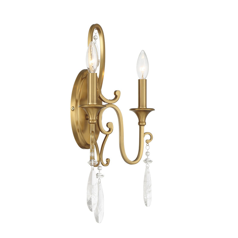 Two Light Wall Sconce<br /><span style="color:#4AB0CE;">Entrega: 4-10 dias en USA</span><br /><span style="color:#4AB0CE;font-size:60%;">PREGUNTE POR ENTREGA EN PANAMA</span><br />Collection: Fairchild<br />Finish: Warm Brass