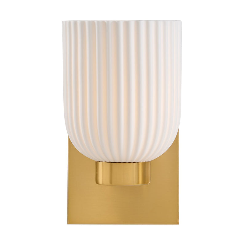 One Light Wall Sconce<br /><span style="color:#4AB0CE;">Entrega: 4-10 dias en USA</span><br /><span style="color:#4AB0CE;font-size:60%;">PREGUNTE POR ENTREGA EN PANAMA</span><br />Collection: Isla Blanca<br />Finish: Warm Brass